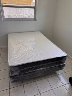 Full mattress with box spring (2pc set - new) NEW KING-QUEEN-FULL-TWIN SIZE SETS MATTRESS AND BOX SPRING 