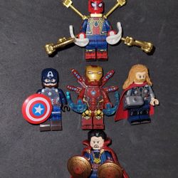 New Marvel Spiderman, Captain America, Ironman, Thor & Dr. Strange Set