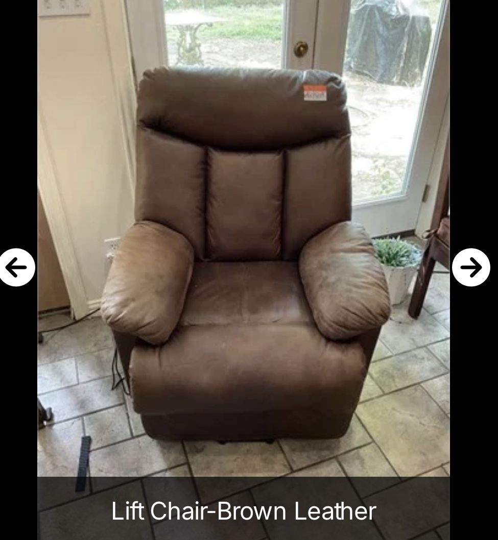 Lift Chair-Brown Leather