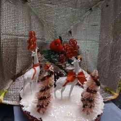 Raindeers Wandering The Forest Centerpiece 