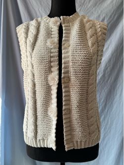 George White Cable Knit Button-Up West