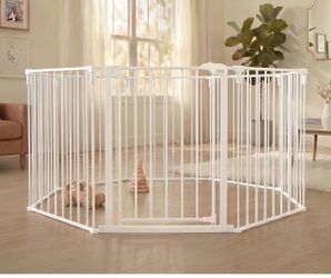 Adjustable Playpen, For Doorways & Open Spaces, For Babies, Toddlers & Pets, White