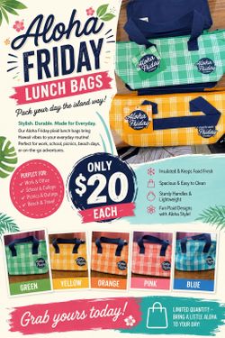 🌺 Aloha Friday Insulated Lunch Bag – Authentic from Hawaii – NEW! 🌺