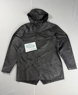 Rains Black Waterproof Hooded Jacket Size XS/S