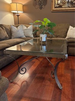 Glass Top Wrought Iron Coffee Table