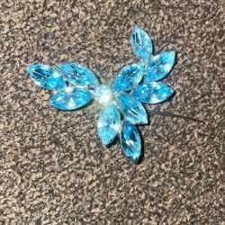 Vintage Light Blue Marquis Stone Brooche