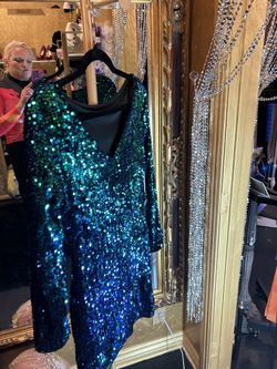 Beautiful Green Sequin Dress And Matching Boots