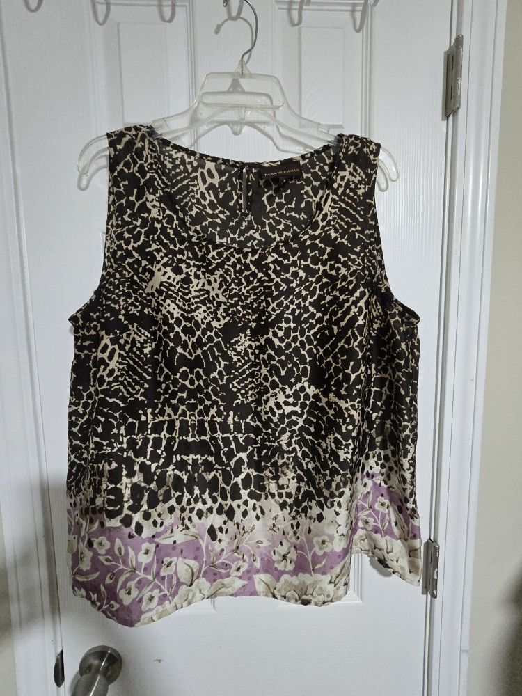 Dana Buchman XL: Mixed-Print Safari Chic Blouse