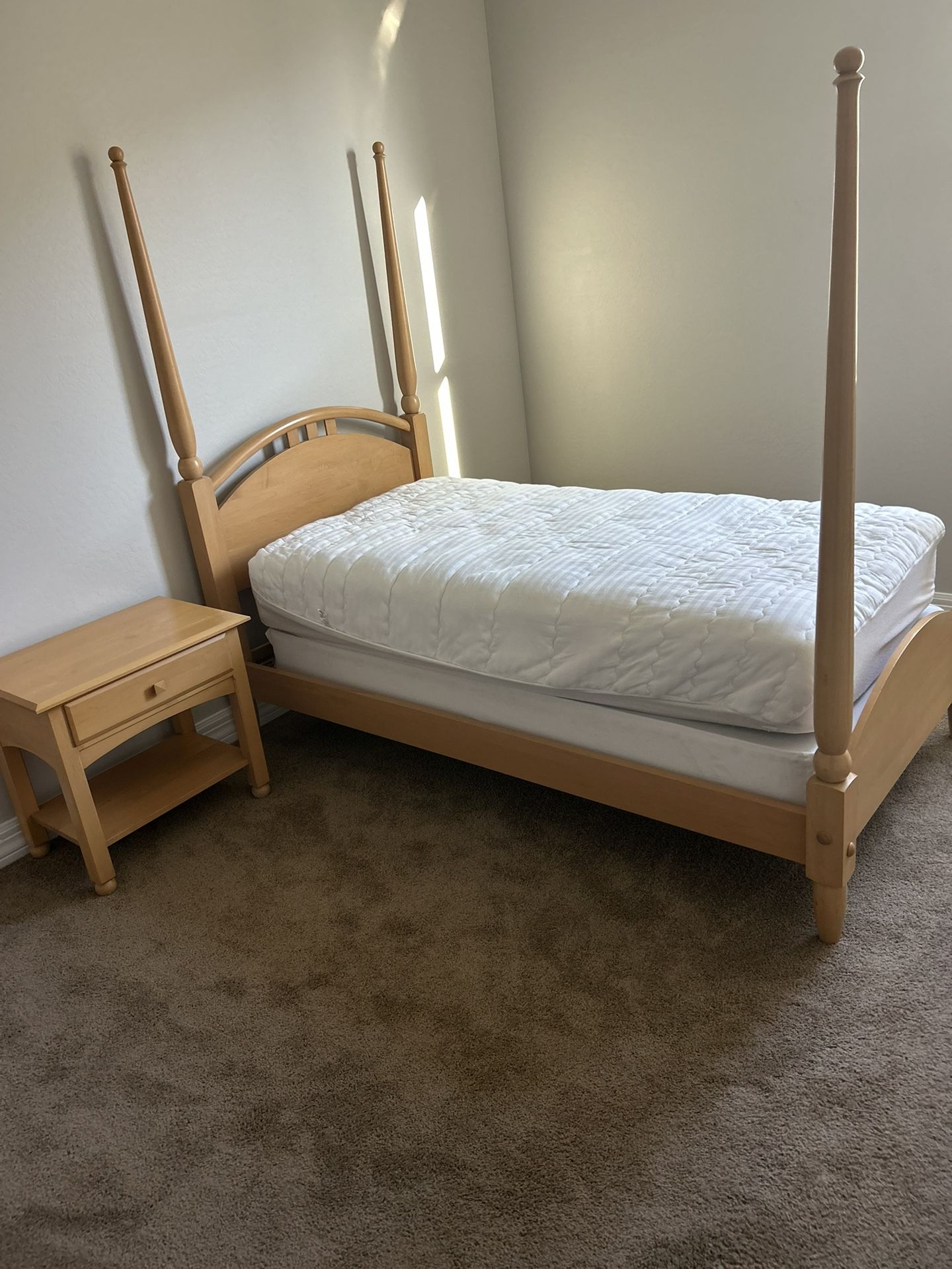 Twin Headboard With Mattress And Box Springs And Nightstand Included