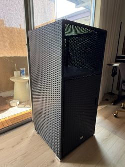 Black and Wicker Outdoor Storage Cabinet