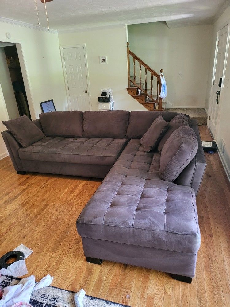 Nice Gray Suede Sectional