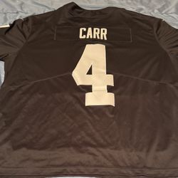 Oakland Raiders #4 Derek Carr Nike On-Field Jersey. Men’s size: 2XL. Pre Owned Excellent Condition All Stitched Letters & Numbers. Only $40.00