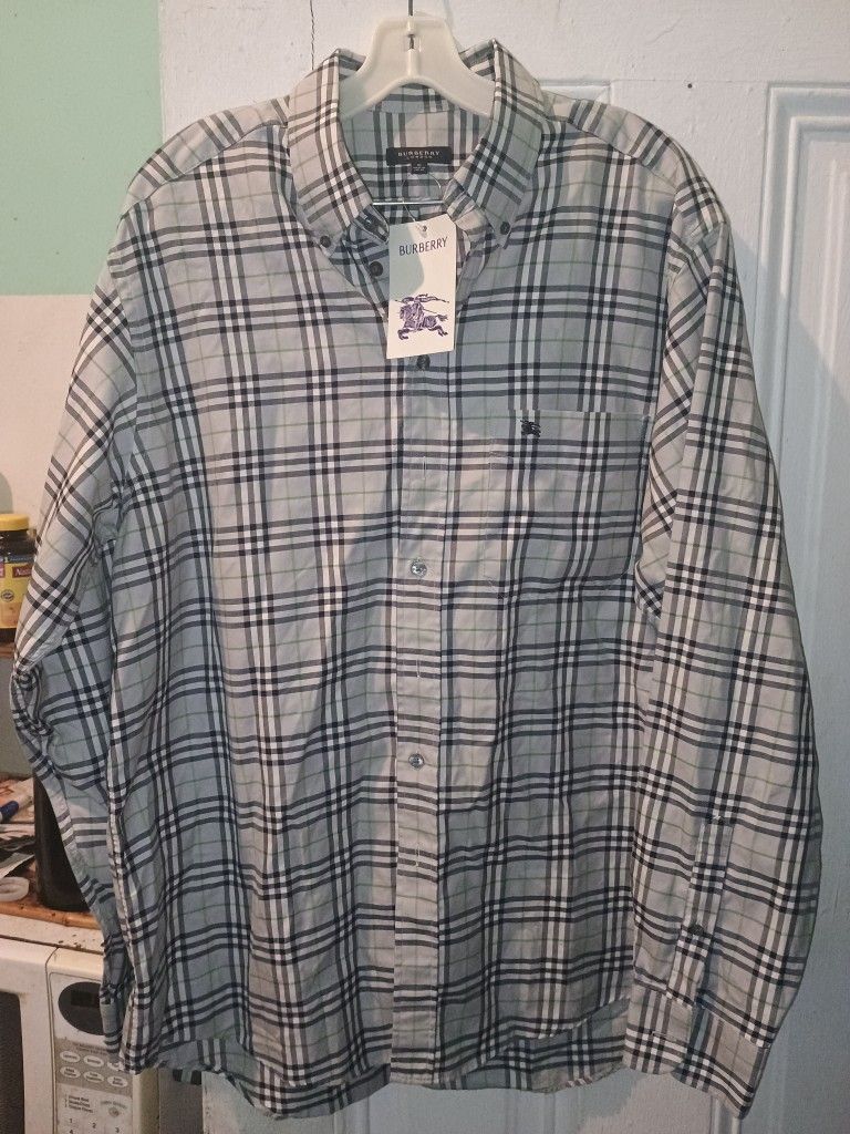 Burberry London Long Sleeve Shirt Size XL, New with Tags