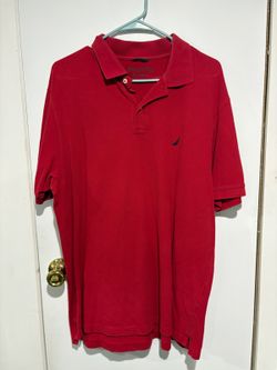 Nautica Red Short Sleeve Polo Shirt L