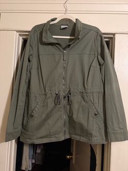 Olive Green Zip-Up Utility Jacket