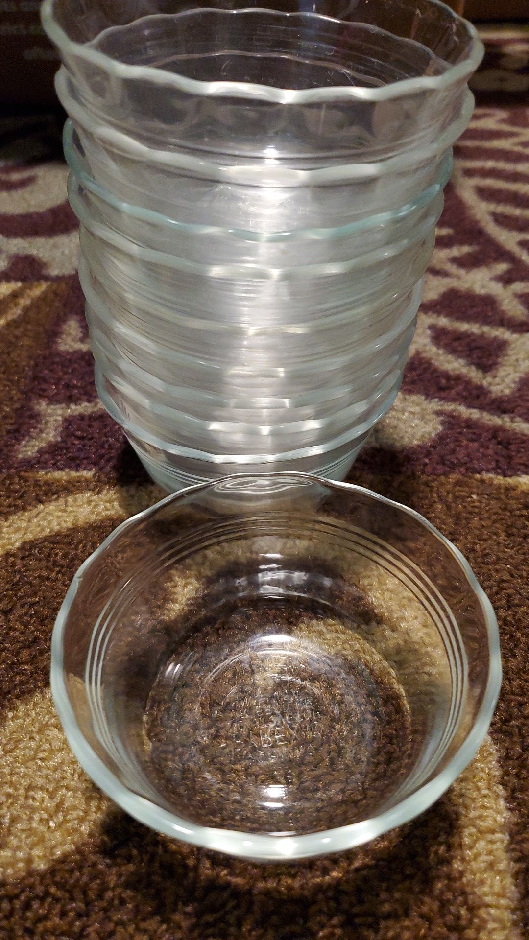 10 pyrex glass bowls