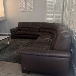 100% Leather sectional