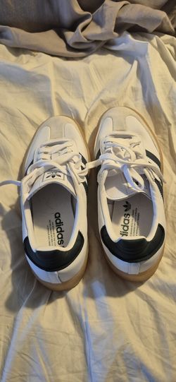 Adidas Sambae white leather gum sole, US 7.5