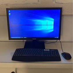 Desktop Computer Windows With Keyboard Screen Mouse
