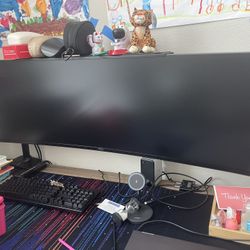 Dell Marketing USA LP Ultra Sharp 49" Screen Led-Lit Monitor Black (U4919DW)  With Monitor Stand, Lift Engine Arm Mount 