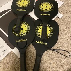 Lot Of 4 Pickle Ball Paddle Rackets Racquet Lot 