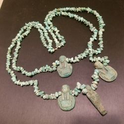 Ancient Necklace  Egyptian & 2 Shwabti