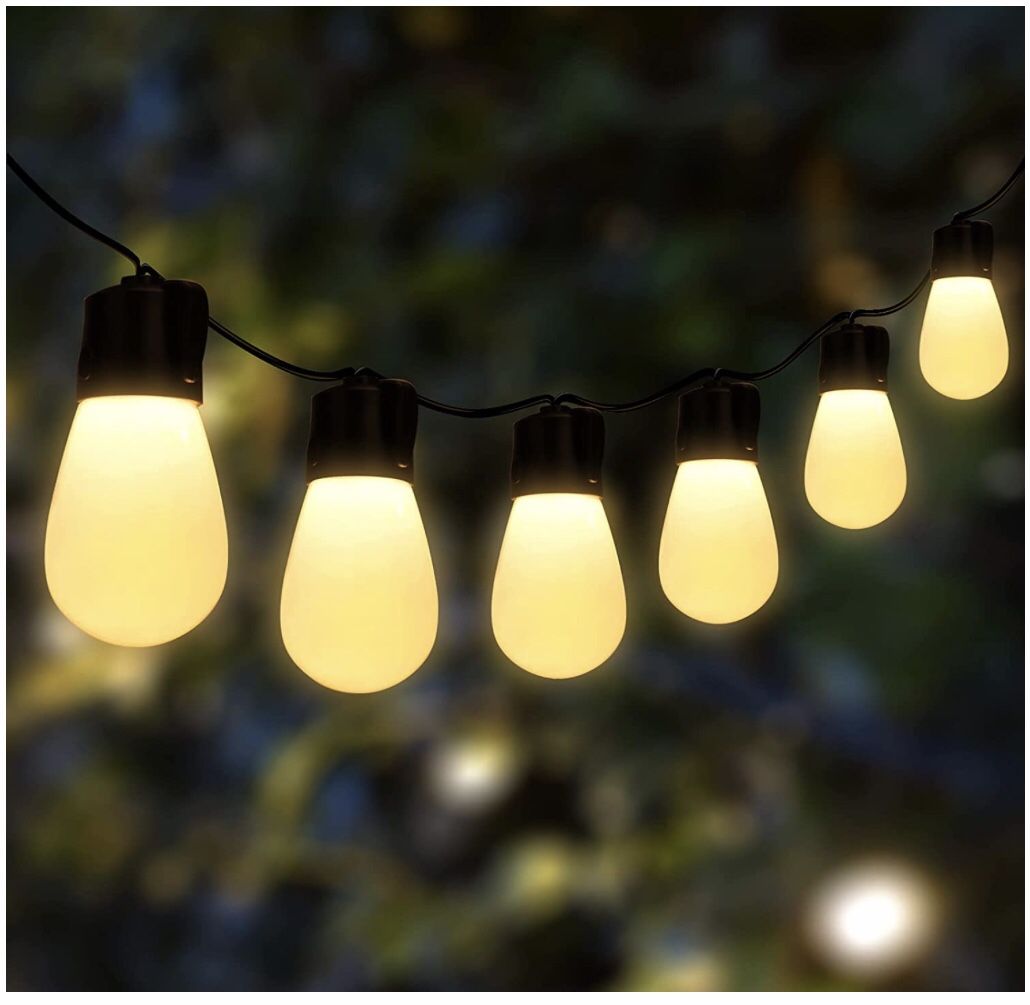 Outdoor String Lights, COOLAPA 48FT S14 Patio Lights with IP65 Waterproof Shatterproof 15 Led Bulbs (NEW IN BOX)