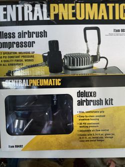 Central Pneumatic Deluxe Air Brush With Compressed