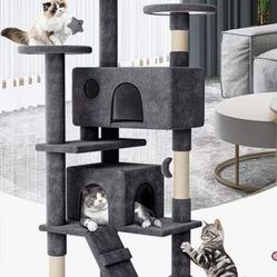 New 60 Inches Cat Tree——dark grey