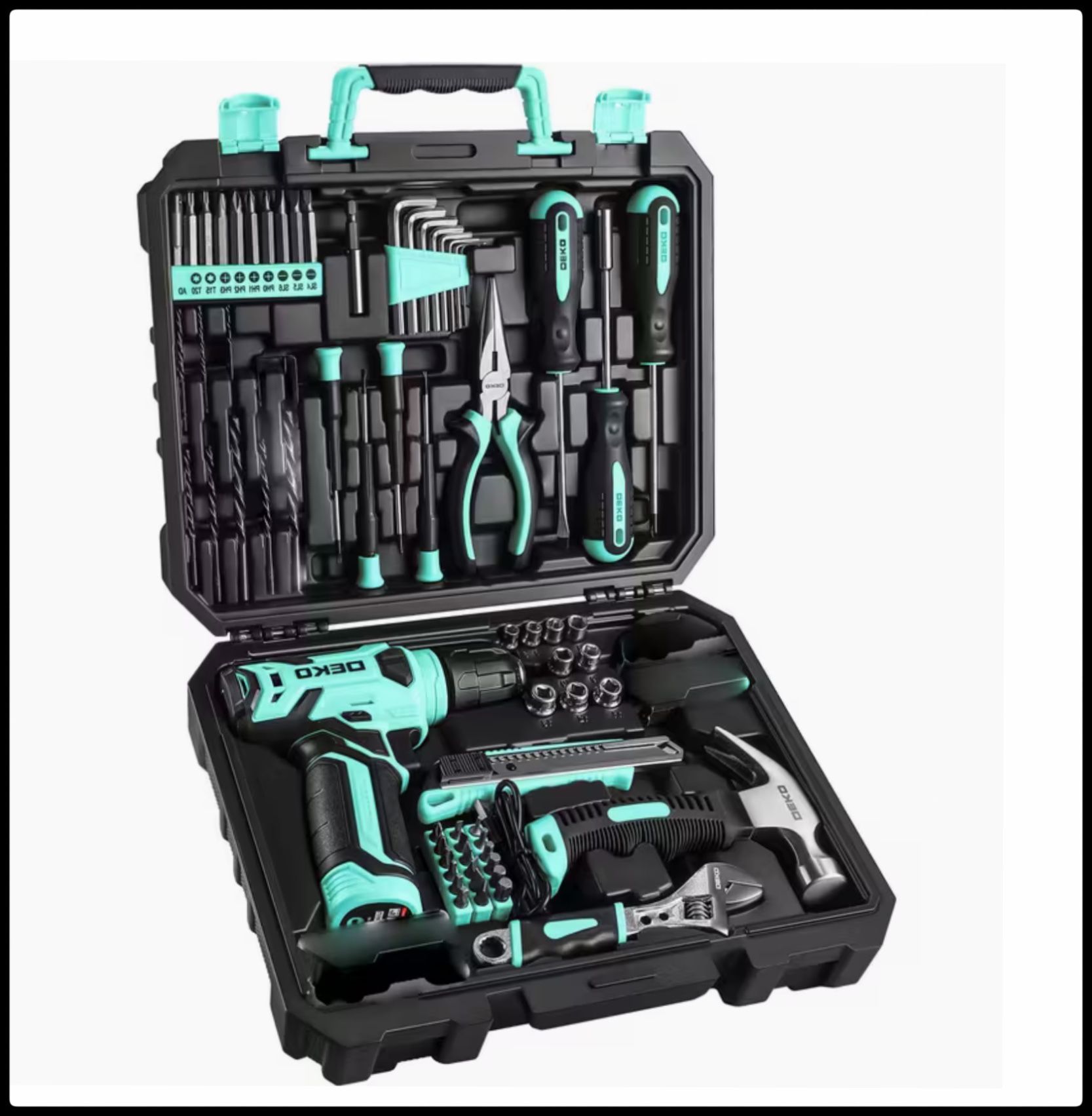 119 PC Power Tool Box Set With 8V Cordless Drill