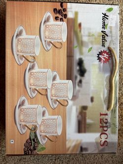 6 Pack Tea Cup & Saucers Set