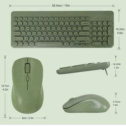 Arcwares Wireless Keyboard and Mouse Combo, Sweet Green Cute Keyboard, 2.4G USB