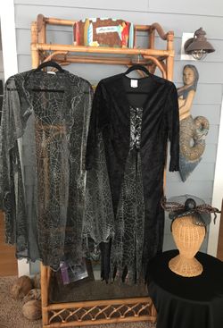 Halloween Costume Spider Woman Dress, Cape and Spider Hat One Size Fits Most