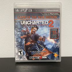 Uncharted 2 Among Thieves PS3 Like New CIB Game Of Year Edition PlayStation 3