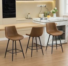 Faux Leather Counter Stool