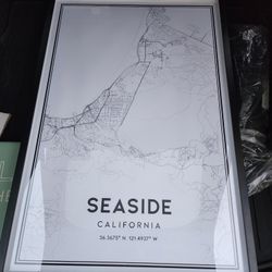 Seaside Map Framed Art