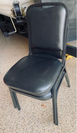 2 cushioned black chairs-$10 for both-Higley and ray