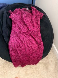 Burgundy lace dress