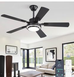 52” Ceiling Fan w/ LED Light 6 Speed Remote Control