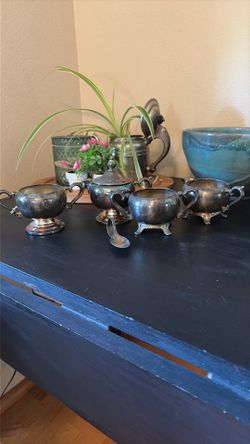 Vintage metal tea set