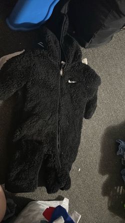 Nike Black Sherpa Fleece Zip-Up onsie