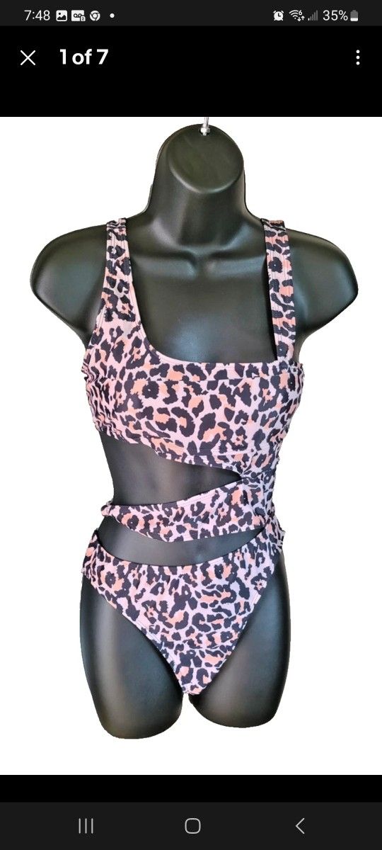 Shein One Piece swimwear Polyester Spandex Multicolor Size S