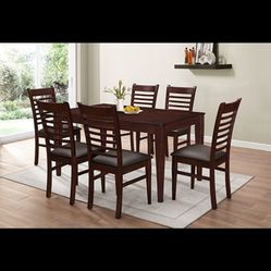 Brand New Dark Brown 7pc Dining Set