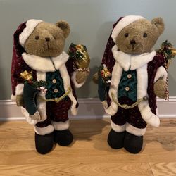Christmas Holiday Standing Alone Bears Set Of 2 