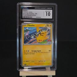 Pikachu CGC 10 Gem Mint SVP EN 190 Black Star Promo World Championships 2024 