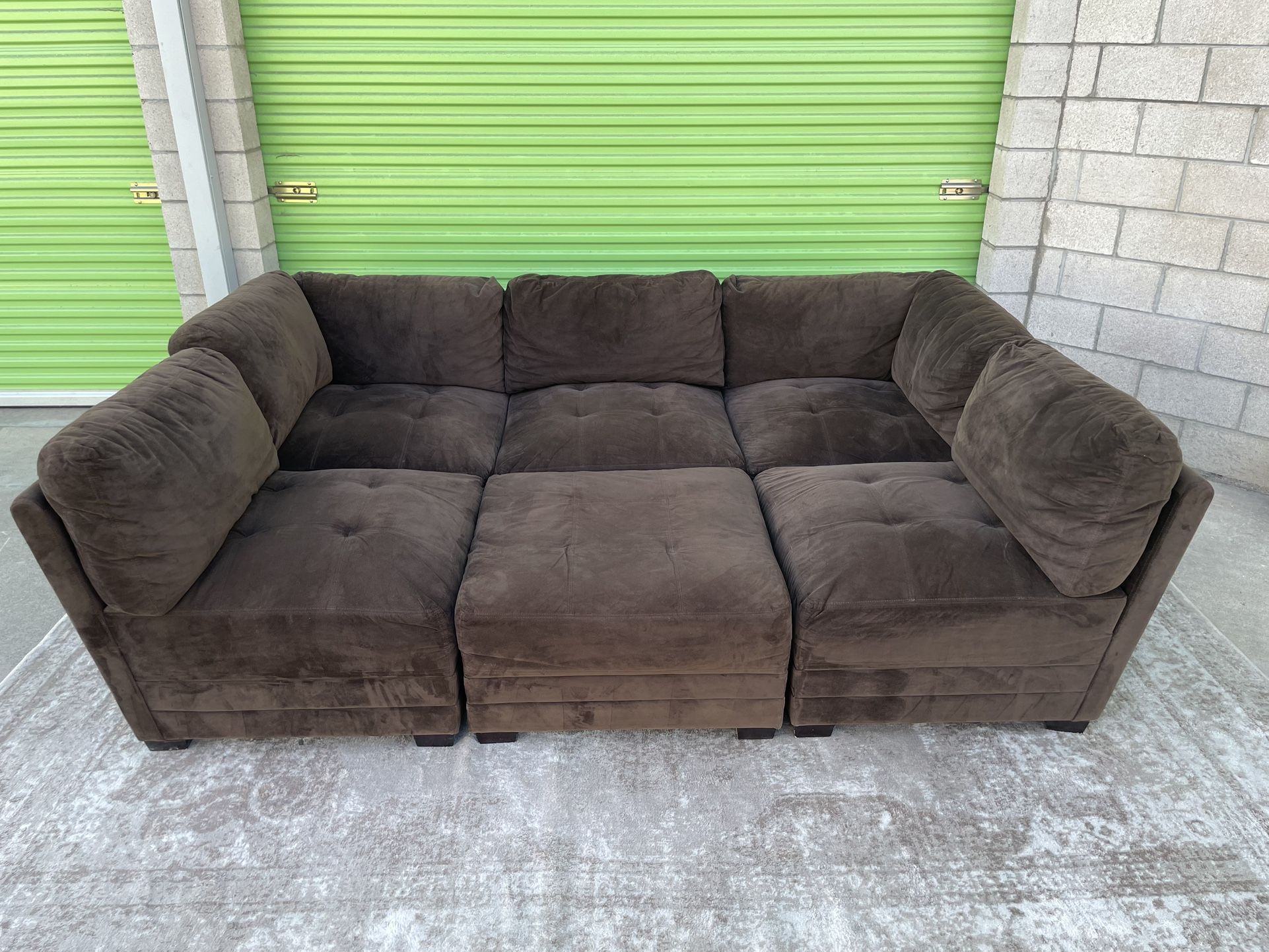 6 Piece Modular Sectional Couch Sofa & Ottoman 