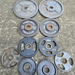 160lb older Olympic Weight Plates 5lb, 10lb, 25lb, 35lb