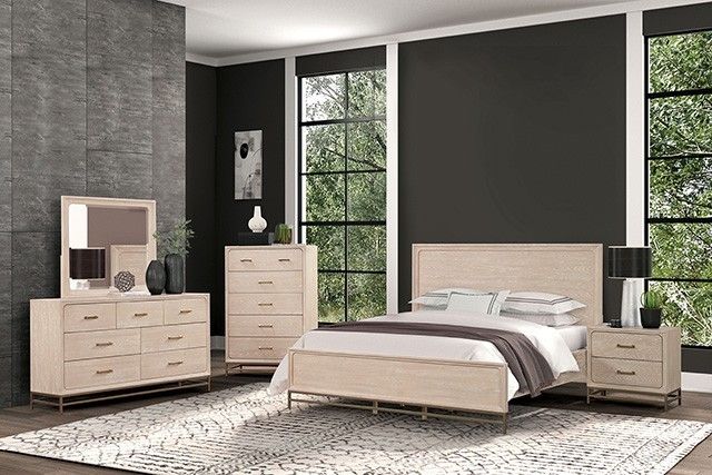 Brand New Light Oak 4pc Queen Bedroom Set (Available In Eastern King)