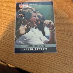 1990 Pro Set Jimmy Johnson Cowboys Coach Card 85