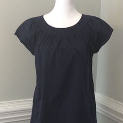 Short sleeve, Sundress with Scoop Neck and Pockets in Navy Blue from JCrew (size 4)